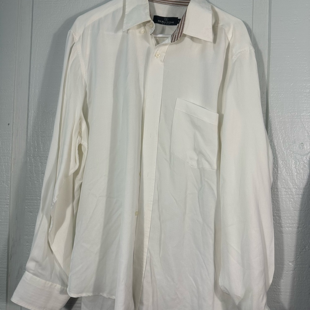 Bugatchi Men’s White Shirt Size Large EUC - Picture 2 of 8